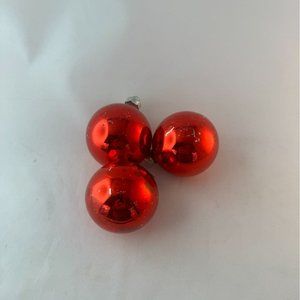 Old World Christmas Glass Blown Ornament Red Vintage Made In USA Set of 3